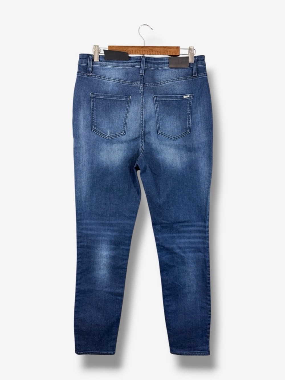 Armani Exchange Super Skinny High Rise Jeans Size 32 Dark Wash Distressed Casual - Picture 7 of 9